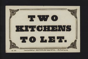 Advertisement: Two Kitchens to Let by English School