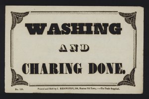 Advertisement: Washing and Charing Done by English School