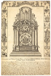 Advertisement for Christopher Pinchbeck Astronomical and Musical Clocks by English School