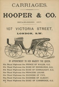 Advertisement for Hooper & Co Carriages by English School