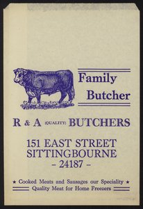 Advertisement for R & A Butchers
