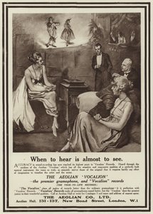 Advertisement for the Aeolian Vocalion gramophone by English School