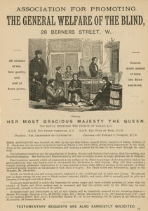 Advertisement for the Association for Promoting the General Welfare of the Blind by English School