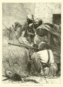 Afridis Firing on British Troops by English School