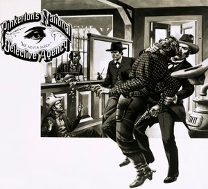 Agents of the Pinkerton Detective Agency arresting bank robbers