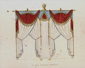 Alcove Window Curtains, Plate 141 from Ackermann