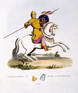 Alexander I, King of Scotland (c.1080-1124), 1107, from Ancient Armour by Samuel Rush Meyrick, 1824