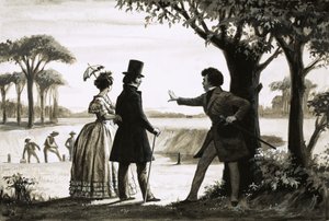 Alexandre Dumas Surveys His Estate by English School