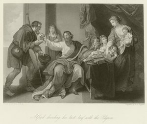 Alfred Dividing His Last Loaf with the Pilgrim by English School