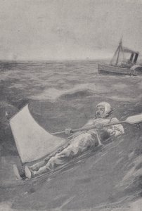 American adventurer Paul Boyton crossing the English Channel in a rubber suit by English School