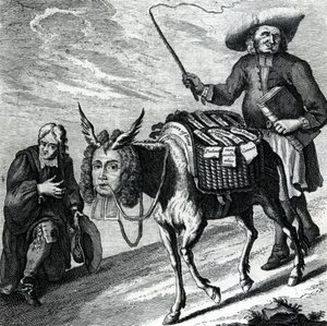 An Ass Loaded with Church Preferments by English School