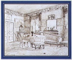 An English Regency salon interior, London