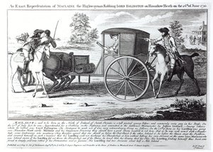 An Exact Representation of Maclaine the Highwayman Robbing Lord Eglington on Hounslow Heath on the 26th of June 1750