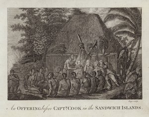 An Offering before Captain Cook by English School