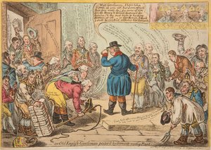 An Old English Gentleman Pestered by Servants Wanting Places