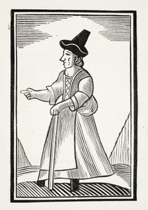 An Old Woman Scolding in a High Crownd Hat (illustration) by English School