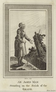 An Aged Man Standing on the Brink of a Grave by English School