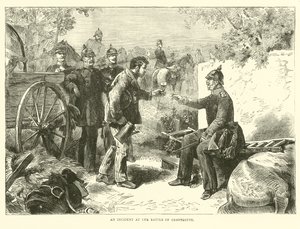 An incident at the Battle of Gravelotte, August 1870 by English School