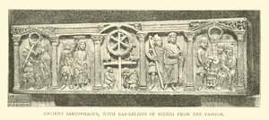 Ancient Sarcophagus, with Bas-reliefs of Scenes from the Passion by English School
