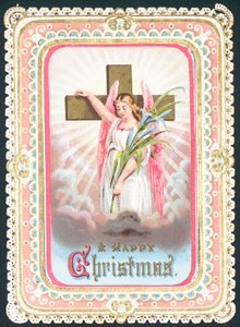 Angel standing with Cross by English School