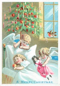 Angels Watching Child in Bed by English School