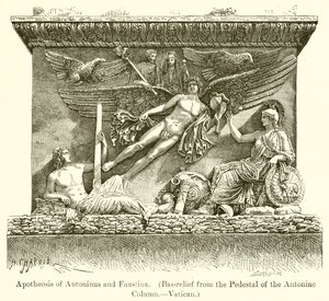 Apotheosis of Antoninus and Faustina (Bas-Relief from the Pedestal of the Antonine Column--Vatican) by English School