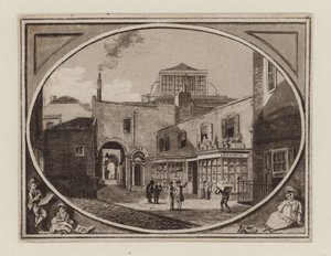 Archibald Roberton Print Seller of Savill Row Passage, adjoining Squibs Auction Room, circa 1790 by English School