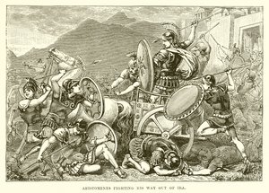 Aristomenes Fighting His Way Out of Ira by English School