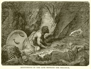 Aristomenes in the Cave Beneath the Precipice by English School