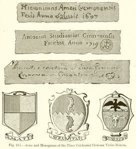 Arms and Monograms of the Three Celebrated Cremona Violin-Makers by English School