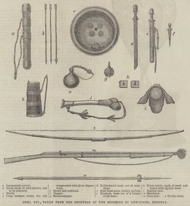 Arms, etc, Taken from the Bhooteas at the Storming of Dewangiri, Bhootan by English School