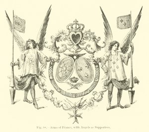 Arms of France, with Angels as Supporters by English School