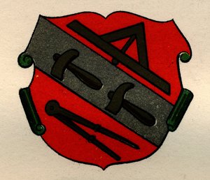 Arms of the Stone Masons of Strasburg, from The History of Freemasonry, volume II, published by Thomas C. Jack, London, 1883 by English School