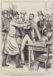 Arrest of Mr John Dillon, MP, at Loughrea, while receiving Tenants