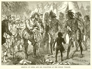 Arrival of Ojeda and his Followers at the Indian Village by English School