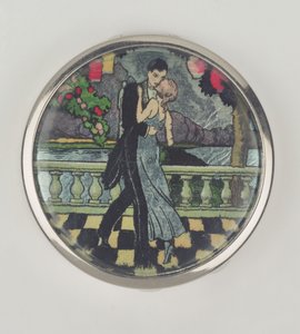 Art Deco Dancers Powder Compact, made by Stratnoid, 1920-30 by English School
