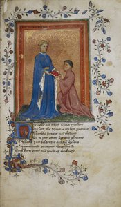 Thomas Hoccleve Presents a Book to Prince Henry of Lancaster by English School