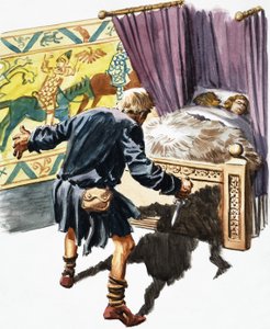 Assassin at bedside by English School