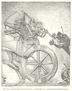 Assurbanipal Attacked by Lions. British Museum by English School