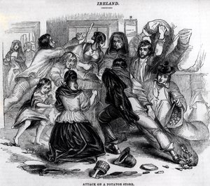 Attack on a Potato Store in Ireland by English School