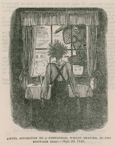 Awful apparition to a gentleman, whilst shaving, in the Edgware Road, London - 30 September 1846 by English School