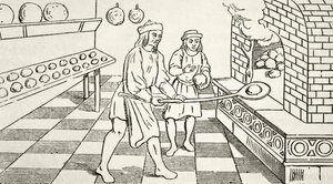 Baking bread in the 15th century, from 