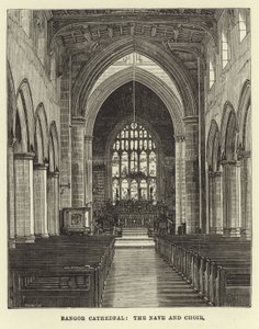 Bangor Cathedral, the Nave and Choir by English School