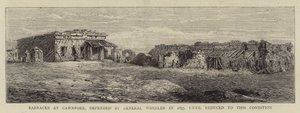 Barracks at Cawnpore, defended by General Wheeler in 1857, until reduced to this Condition by English School