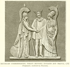 Bas-Relief Commemorating Treaty between England and France, 1787 by English School