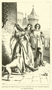Beatrice de Moreville and Her Maidens on the Ladies Terrace of Chas Chateil by English School