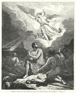 Behold, I bring you good tidings of great joy, which shall be to all people, Luke II by English School