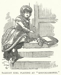 Belgian Girl Playing at Knucklebones by English School