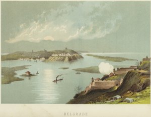 Belgrade at the Confluence of the Sava and Danube Rivers by English School