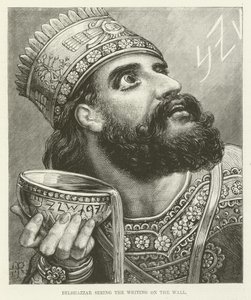 Belshazzar Seeing the Writing on the Wall by English School